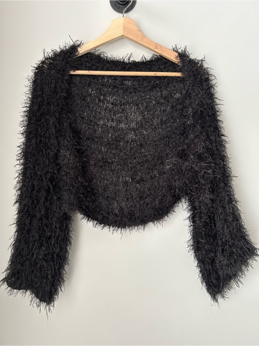 Fuzzy Cropped Shrug Sweater